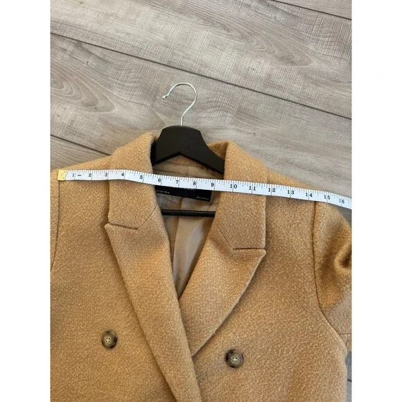Zara Basic Women's Camel Wool Blend Double-Breasted Coat, size small - Picture 5 of 11